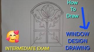 Window Design Drawing For Intermediate Exam| Design Drawing | How To Draw Window | Sankalp Chitra |