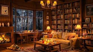 Cozy Cabin Ambience  Relaxing Jazz and Fireplace Sounds to Unwind on Peaceful Winter Nights