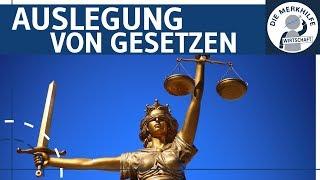 Auslegung von Gesetzen einfach erklärt - Übersicht Wortlaut, Systematik, Historisch, Teleologisch