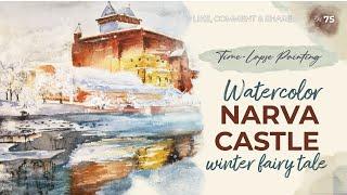 Painting Narva Castle in Winter: A Custom Watercolor Art Journey & Packaging Tips