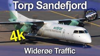 Torp Sandefjord Airport - Widerøe Dash-8 Q400 Traffic - 4K