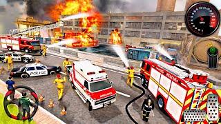 Fire Truck City Rescue Simulator - US Emergency 911 Ambulance Driving 3D : Android Gameplay