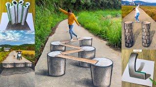 How to paint 3d art, Amazing drawing 3d art on the road For prank