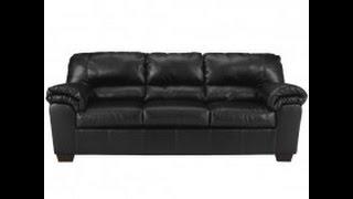 Commando Leather Sofa   Black