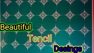 Beautiful Stencil Designs // Beautiful color With Stencil // Wallpaper Paint Design bedroom.