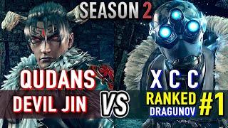 T8  QUDANS (Devil Jin) vs X C C (#1 Ranked Dragunov)  Tekken 8 SEASON 2 High Level Gameplay