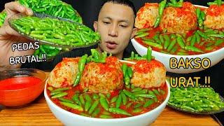 PEDAS NAGIH !! BAKSO URAT CABE RAWIT + GORENGAN TEMPE