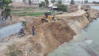 Best Project EVER! SUMMARIZE Filling Up Canal for Build Reside Road Use Dozer KOMATSU D60P