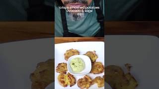 Get Ready for the CRUNCH: Smashed Potatoes with Sage Avocado Dip!