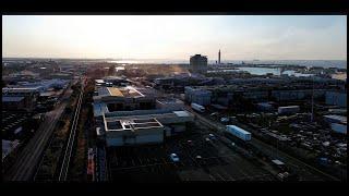 Grimsby, Cleethorpes, South Humber Bank at Sunset...