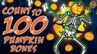 Halloween Count to 100 Rap for Kids | Redoo Just Dance Skeletons | 100 Pumpkin Bones  | PhonicsMan