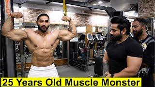 Shoulder Workout With This 25Yrs  Old Muscle Monster|| Guess Biceps Size?