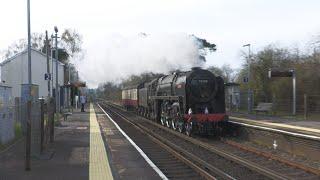 70000 'Britannia' Heads Back To Base At Beaulieu Road - 11/4/23