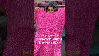 Buttonless Zipless Cotton Maternity Gown #feeding #shopping #fashion #cotton #maternitygowns