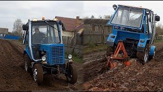 Пашем три огорода самодельным трактором с плугом 2х30 Осенняя вспашка 2024