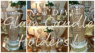 DIY Glam Candle Holders| Mod Podge & Glitter Hurricane Candle Holders | Glam Home Décor Ideas