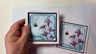 A Bee and Lillies Ink Box Card by Sarah Anderson - A Lavinia Stamps Tutorial