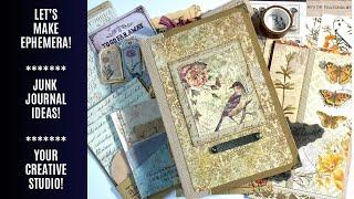 Your Creative Studio - Let’s Make Vintage Ephemera / Junk Journal Ideas / Craft Along With Me