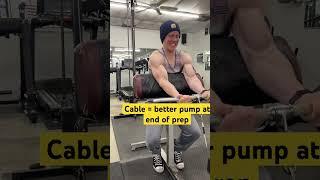 Why I like cable preacher curls at the end of contest prep