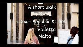 Republic Street, Valletta, Malta. Walking with Gamekeeper and Mrs.H
