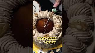 mocha cake simple decoration but very delicious,creamy #shortvideofacts#Yummy cake