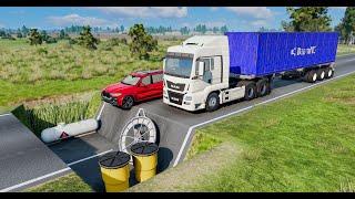 Cars vs Ditch Trap BeamNG Drive Challenge Ends in Total Destruction!