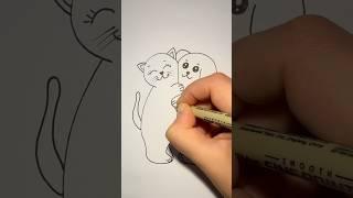 How to draw a cute dog and cat  ‍⬛