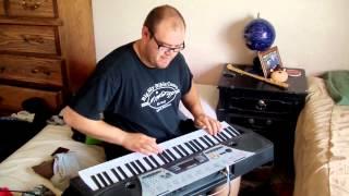 Guy plays drums on keyboard