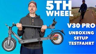 5TH WHEEL V30 Pro - Der perfekte Pendler E-Scooter mit Blinker &, Federung & pannensicheren Rädern