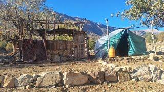 A step closer to home: the single father prepares the walls of the house for his family