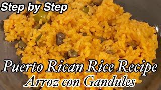 How To Make Puerto Rican Rice/Arroz con Gandules Step by Step Easy