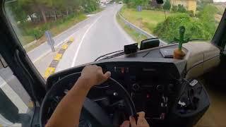 POV Semi Truck Driving Mercedes Actros 480