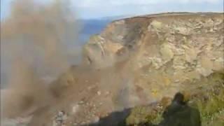 Massive Cornwall rockfall captured on video!