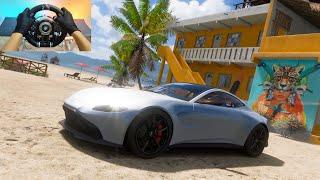 Aston Martin Vantage | Realistic Driving | Forza Horizon 5 | Steering Wheel Gameplay