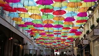 HUNDREDS OF FLOATING UMBRELLAS ️ ABOVE A STREET IN PARIS 2019.02.26 by Nowayfarer  ᴴᴰ