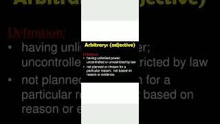 #arbitrary #meaningofarbitary
