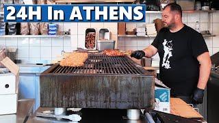 24h Of GREEK FOOD In ATHENS - Best Souvlaki & Amazing Gyros!