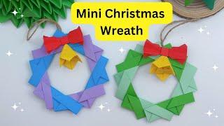 DIY MINI PAPER WREATH / Paper Craft / Easy Origami Wreath DIY /Paper Wreath for Christmas decoration