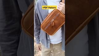 Мужская нагрудная сумка ручной работы. + PDF Pattern. Men's leather chest bag.