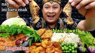 nah ini baru enak " LALAP JENGKOL TUA + NASI LIWET IKAN ASIN SAMBEL TERASI || MUKBANG MAKANAN SUNDA