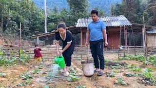 The whole family went to the garden to grow vegetables and feed the pigs and chickens