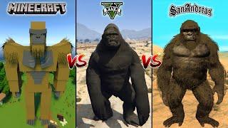 MINECRAFT KING KONG VS GTA 5 KING KONG VS GTA SAN ANDREAS KING KONG - WHO IS BEST?