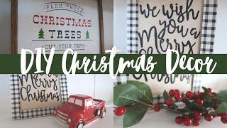 FARMHOUSE CHRISTMAS DECOR DIYS 2019 | 2 EASY CHRISTMAS SIGNS | DOLLAR TREE AND ARTEZA PRODUCTS