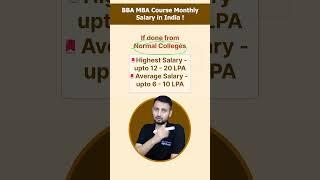 BBA MBA Course Monthly Salary in India!#shorts