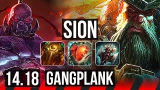 SION vs GANGPLANK (TOP) | 6 solo kills, 11/3/10, Godlike | EUW Master | 14.18