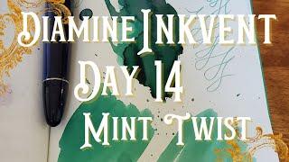 Mint Twist Fountain Pen Ink:Diamine Inkvent Day 14!