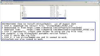 How to Install VirtualDub 2 vs. VirtualDub 1 - supports AVI MOV MP4 H264 - VirtualDub2 20 Update 19