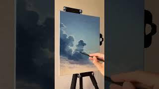 Painting a sun breaking through the clouds ️ #shorts #acrylicpainting #paintingtutorial