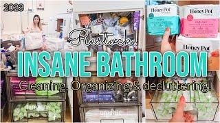 INSANE BATHROOM CLEAN & ORGANIZE! CLEANING + ORGANIZING MOTIVATION 2023 | CLEAN WITH ME