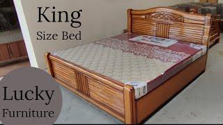 Wooden King Size Bed @newluckyfurniture4524